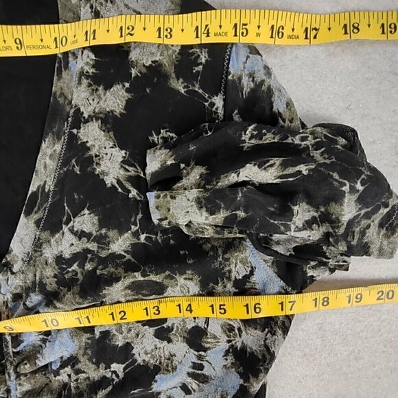 Anne Klein Women's 100% Silk Black Blue Olive Green Long Sleeve Blouse Size L - Picture 8 of 13